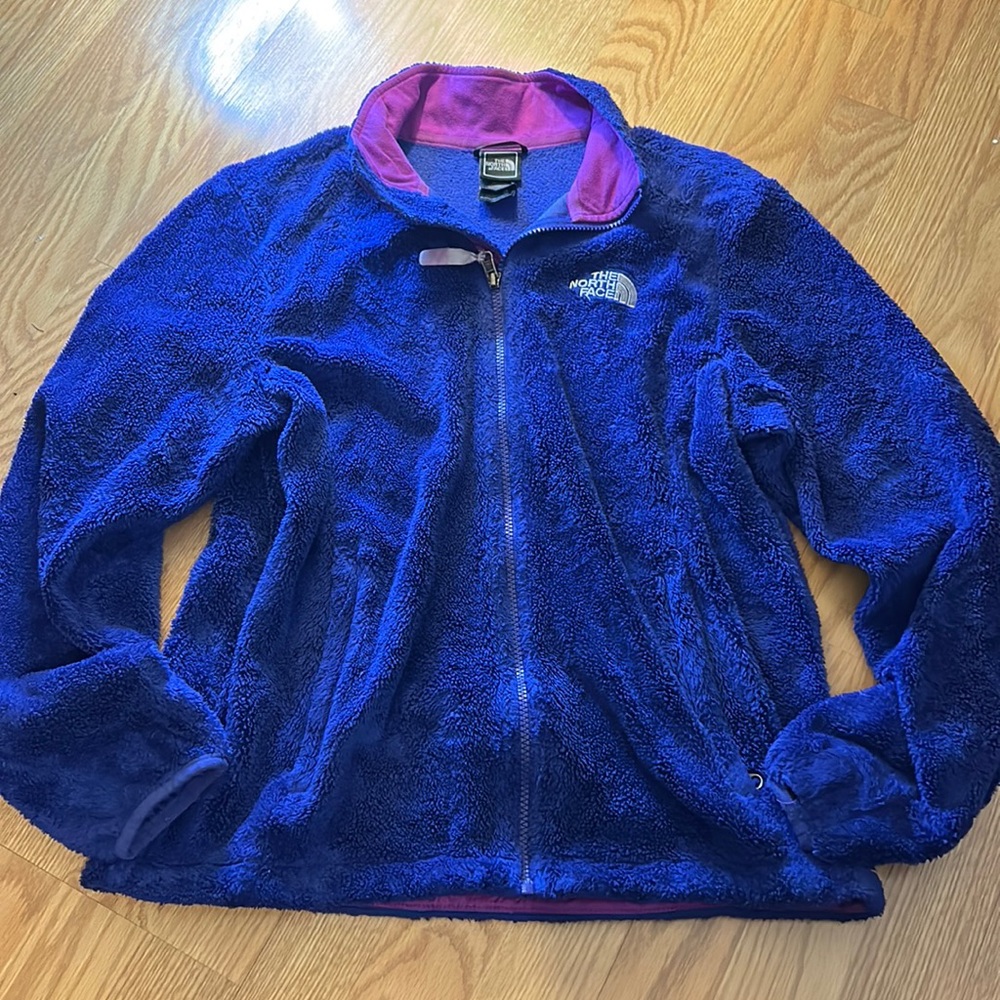 NorthFace fuzzy fleece zip up size M